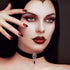 Gothic Ruby Retro Black Velvet Choker Necklace for Women, Halloween Vampire Cosplay Jewelry...