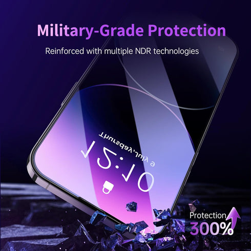 MOCOLL for iPhone 14 Screen Protector ?Military Grade Tempered Glass? Drop Protection, Full Coverage, Scratch Resistant, Screen Protector 14, 2 Pa...