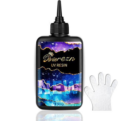UV Activated Resin Hard 100g, Crystal Clear, Fast Curing, Transparent Solar Activated Glue for Jewelry Making, Crafts...