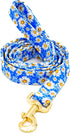 Blue Daisy Dog Leash with Metal Buckle – Unmatched Quality in Small Medium Large Sizes for Pet Daily Walking, L...
