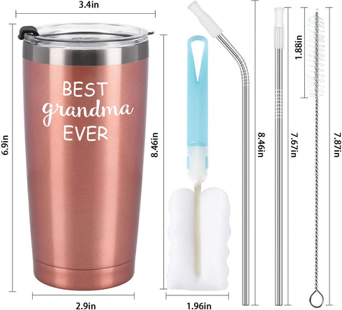 Grandpa and Grandma Ever Travel Tumbler Set, Grandparents Christmas Gifts for Grandma Grandpa from Grandkids Grandchildren, Stainless Steel Insula...
