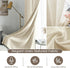 Melodieux Beige Semi Sheer Curtains 63 Inch Length for Bedroom Living Room, Farmhouse Linen Texture Light Filtering Home Office Shiny Sheer Drapes...