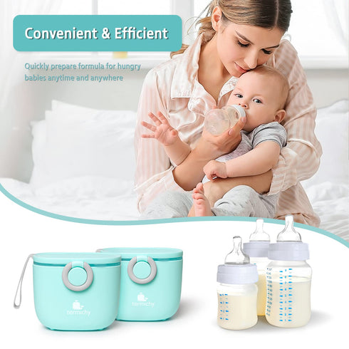Termichy Baby Formula Dispenser, Portable Milk Powder Dispenser Container with Carry Handle and Scoop for Travel Outdoor Activities with Baby Infa...