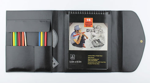 Leather Artist Sketch Pad Case, Leather Sketchbook Cover, Artist Drawing Sketch Case, Refillable Leather Sketchbook(S)...