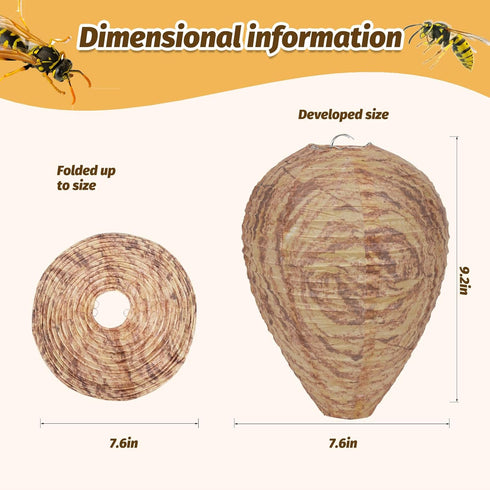 4 Pack Wasp Nest Hanging Fake Wasp Nest Paper Material Hornet Nest for Wasps…...