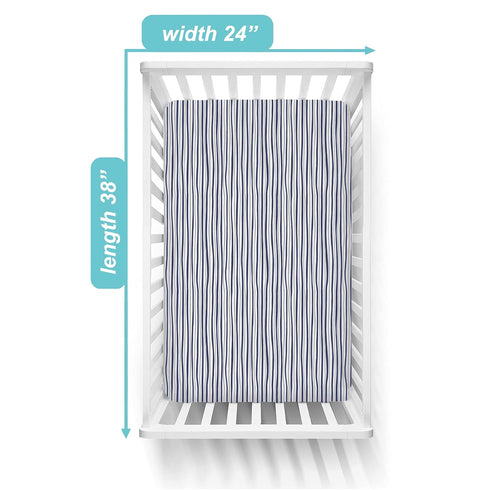 American Baby Company 2 Pack 100% Natural Cotton Fitted Mini Crib Sheets 38" x 24" - Soft Breathable Small Nesting Portable Sheets, Fits Pack N Pl...