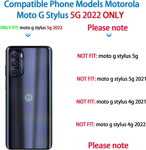 Anloes Case for Motorola Moto G stylus 5G 2022, Defender Phone Case Heavy Duty Shockproof Dustproof Rugged Protective, 3 in 1 Bumper Cover Black(w...