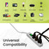 Go Green Power Inc. 2.5ft 3-Outlet Power Strip - Compact, Durable, Ideal for Travel & Home Use with Right-Angled Plug and Circuit Breaker - GG-130...