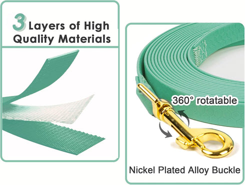 Waterproof Dog Leash Lead Durable Training Rope Outdoor Long Leash 10ft 20ft 30ft 40ft 50ft Great for Training,Beach,Yard,Play,Camping...