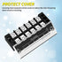 Joinfworld 35A Terminal Block 6 Position Screw Terminal Strip Dual Row with Cover & 6 Position Pre-Insulated Terminal Jumper Block -2pcs...