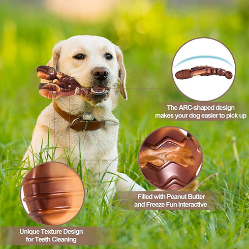 PETSTA Indestructible Dog Toys for Aggressive Chewers, Extreme Tough Dog Toys for Large Dogs, Real Beef Flavored, Dog Bone for Medium/Large Dogs B...