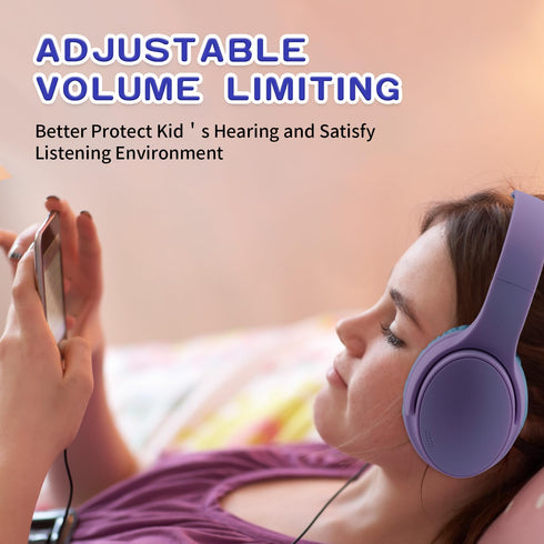 kids wireless Headphones, 15 hours play v5.0, bluetooth kids headphones 93db Volume Limited foldable with Built-in Mic for Cell Phones TV Tablet S...