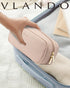Vlando Small Makeup Pouch,Travel Makeup Bag PU Leather Wide-open Makeup Pouch for Purse Makeup Brush Holder-Milk Tea...