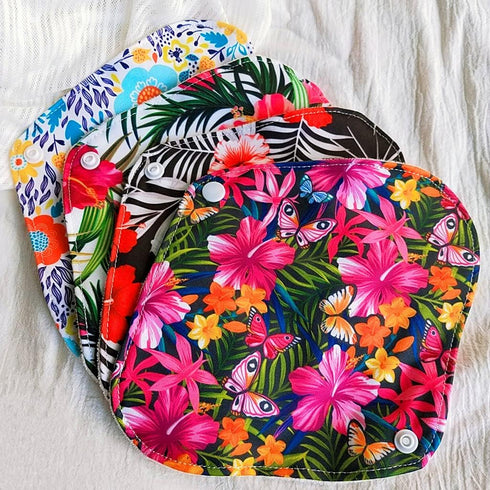 7pcs Set Reusable Menstrual Pads Including 1pc Mini Wet Bag +6pcs Reusable Washable Stay Dry Cloth Menstrual Pads/Women Sanitary Pads/Mama Panty L...