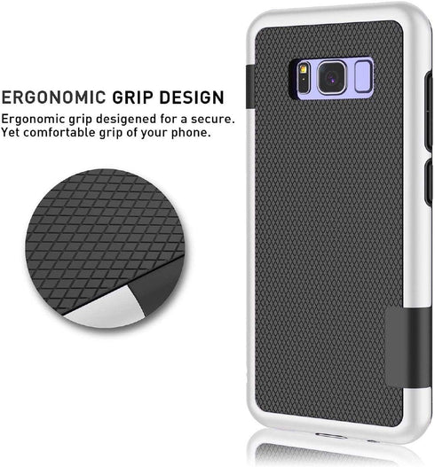 Jeylly S8 Case, Galaxy S8 Case with 2 Pack HD Soft Screen Protector, Contrasting Colors Ultra Slim One-Piece Anti-Slip Rugged Soft TPU Bumper Shoc...