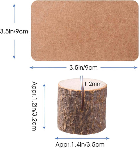 Wood Place Card Holders, 20Pcs Premium Rustic Table Number Holders and 30Pcs Kraft Table Place Cards, Wood Photo Holders, Ideal for Wedding Party ...
