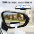 Livtee Framed Rectangular Blind Spot Mirror, HD Glass and ABS Housing Convex Wide Angle Rearview Mirror with Adjustable Stick for Universal Car (2...