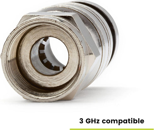 trueCABLE Universal Easy Fit RG6 & RG6Q Compression F-Connector for Dual Shield (DS) Tri-Shield and Quad Shield (QS) Coaxial Cable, 10 Pieces...