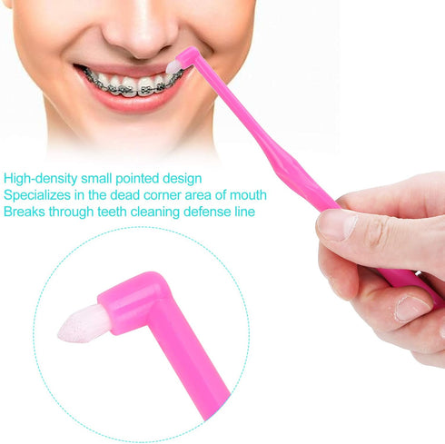 4pcs Dental Toothbrush, Single-Head Toothbrushes for Teeth Braces, Soft Small Head Floss Interdental Cleaners Toothbrush...