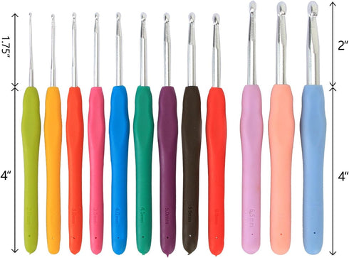 Teamoy Ergonomic Crochet Hook Set,12Pcs Large Crochet Hooks for Arthritis and Beginners, Smooth and Comfortable...