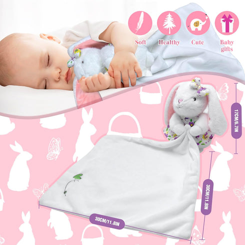 Bunny Lovies for Babies | Soft Security Blanket for Baby Girls - Cute Stuffed Pet Toys for Cats, Kitten, Puppy, Ideal Birthday Baby Girl Gifts, Cu...