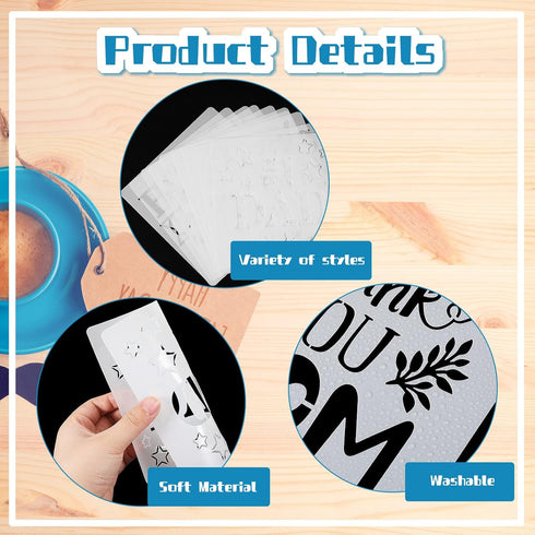 20 Pieces Happy Father's Day Stencils Mother's Day Stencil 6 x 6 Inch Decorative Father's Day Letter Painting Stencil Templates Reusable Stencils ...