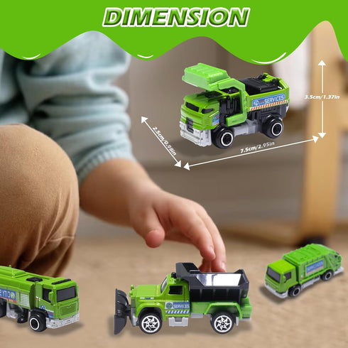Oriate Sanitation Educational Mini Die-cast Car Model Set 1:64, Sewage Suction Cleaning Car, Garbage Trucks & Other Indoor & Outdoor Toy Car, Chri...
