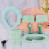 6Pcs Green Spa Headbands and Wrist Washbands Set, Skincare Headbands Snail Face Wash Headband Makeup Headband, Terry Cloth Headbands Face Towel Wr...