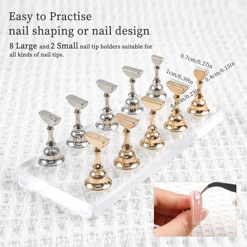 BQAN Nail Holder for Painting Nails, Transparent Acrylic Nail Stand for Press on / Fake Nail Tips Training / Nails Display with Reusable Adhesive ...
