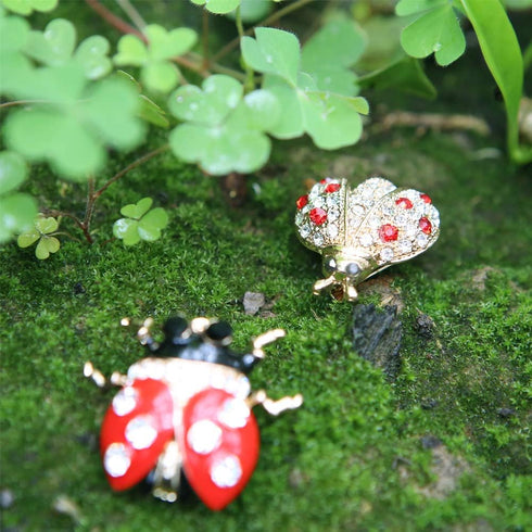 Set of 9 Lovely Little Ladybug Brooch Women’s Crystal Rhinestone Brooch Pins Party Gift Jewelry Accessories...