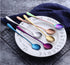 Long-handled ice tea spoon, cocktail stir spoons, stainless steel coffee spoons, ice cream scoop Set of 8 (Silver, Round)...