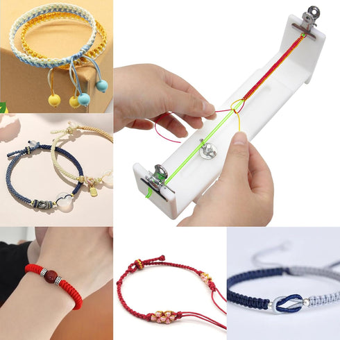 Jig Bracelet Maker, Bracelet Braiding Tool, U Shape Paracord Bracelet Making Kit, Kit DIY Hand Knitting Bracelet Jig with 2 Clips and Wrist Measur...