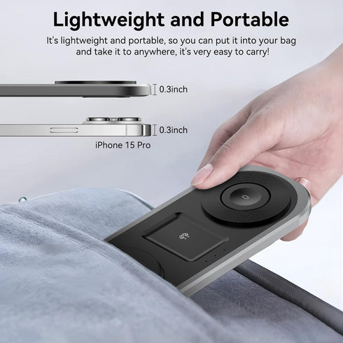 3 in 1 Wireless Charger for iPhone, Magnetic Foldable Charging Station for Magsafe for iPhone 15/14/13/12/Pro Max/Pro/Mini/Plus, Apple Watch 9/8/7...
