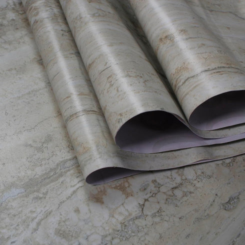 Marble Contact Paper for Countertops Cover - 15.7"X118" Beige Travertine Peel and Stick Wallpaper - Removable Self Adhesive Thick Granite Vinyl Fi...