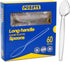 POSATE 7.1" Plastic Spoons (60 Count), Heavy Duty Clear Disposable Spoons...