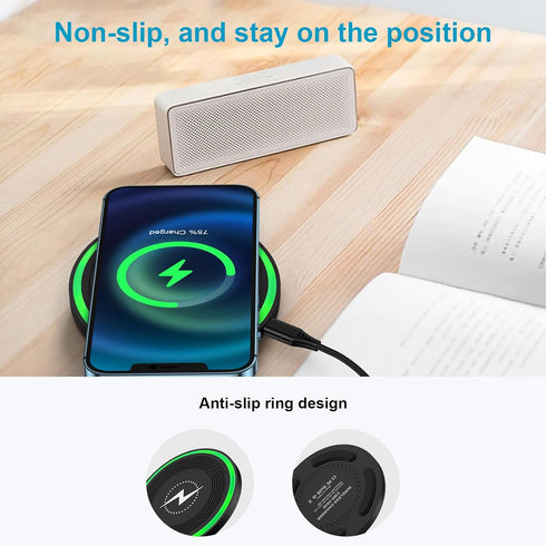 15W Wireless Charger Fast Charging Pad for Samsung Galaxy Z Fold 6 5 4, Z Flip 6 5 4, S24 S23 S22 S21 S20 Ultra 5G FE S10 S9 S8 S7, Note 20 10 9 8...