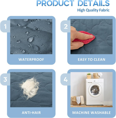 CHHKON Dog Bed Covers Replacement Washable Waterproof Pet Puppy Bed Cover for Dog(Blue,36x27x6 inch)...