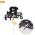 Happy 13th Birthday Black & Gold Glitter Cake Topper | Kids Boys or Girls 13 Birthday Thirteen Years Old Party Decorations....