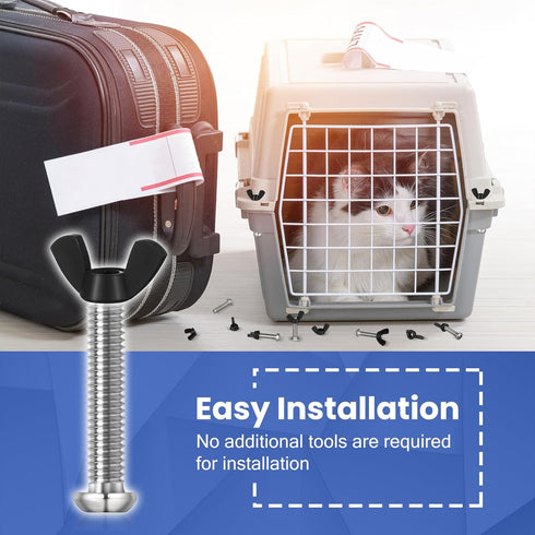 24 Pcs Pet Carrier Fasteners Set, M6 Stainless Steel Replacement Bolts and Butterfly Nuts, Dog Kennel Hardware Replacement Kit, Pet Carrier Replac...