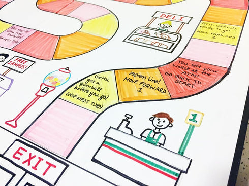 One Blank Game Board (1 Game Board (18" x 18") Create Your Own Board Game, DIY Board Game, Family Board Games...