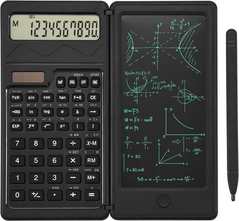 EooCoo Calculator with Notepad,10-Digit Large Display Office Desk Calcultors,Support Solar and Battery,Professional Foldable Calculator for Studen...