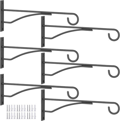8" Plant Hangers 6 Pack, Hanging Plant Bracket for Wall Fence Porch Outdoor Indoor, Metal Plant Hooks for Basket, Flower, Planter, Feeder, Lantern...