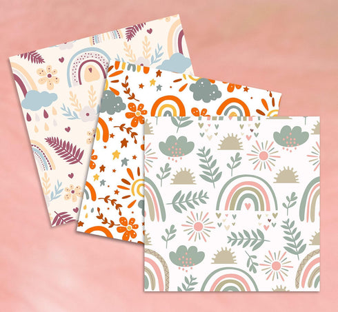 Boho Scrapbook Paper 12x12,24 Sheets Scrapbooking Paper Decoupage Craft Paper Supplies for Card Making Junk Journal Journaling Planner DIY Arts Cr...