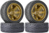 4PCS RC Car Rubber Tires and Plastic Wheels Rims Compatible with 1/10 Scale On Road Touring Racing Flat Drift Car Traxxas HSP HPI Tamiya Sakura (G...