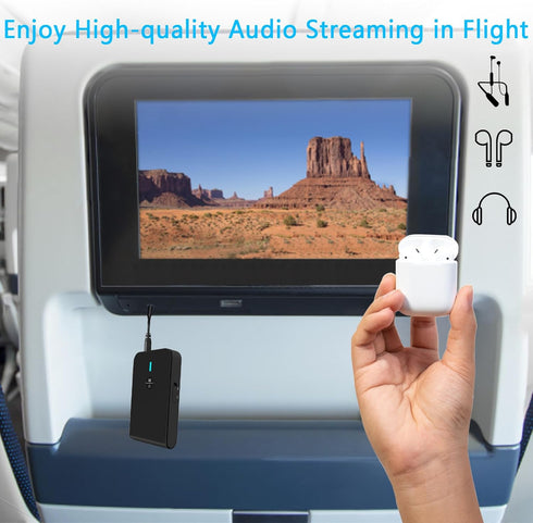 Bluetooth 5.3 Transmitter Receiver for TV and Wireless Headphones, 2-in-1 Bluetooth Adapter, Wireless Transmitter for TV, PC, MP3, Gym, Airplane U...