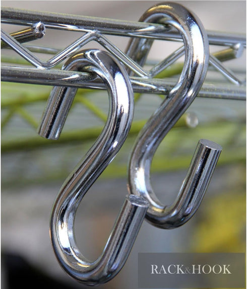 WALLNITURE Premium Quality Heavy-Duty Small S Shaped Utility Hooks Chrome Finish 3.5 Inches Pack of 2...