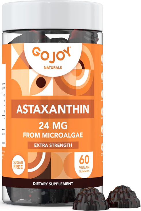 Chewable Astaxanthin Gummies - Natural Astaxanthin 24mg Antioxidant Supplement - Vegan, Non-GMO, Sugar-Free, Gluten-Free, Soy-Fee, 3rd Party Lab T...