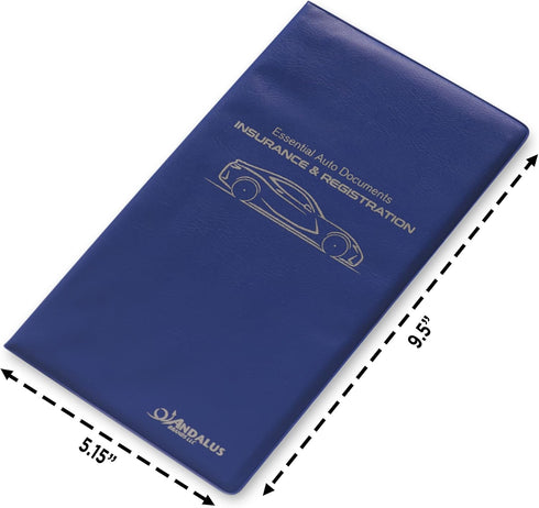 Andalus Auto Registration & Insurance Card Holder Pack of 1, Waterproof Essential Car Registration Holder with Hook & Loop Closure, Perfect for Ev...
