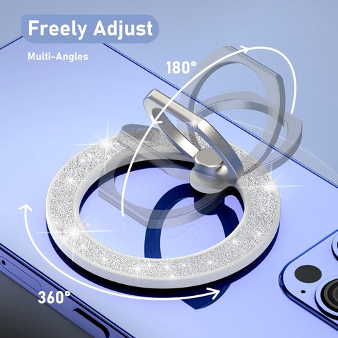 Mindsky Magnetic Phone Ring Holder for iPhone 15 14 13 12 Magsafe Accessories Adjustable Finger Phone Ring Grip?Removable when Wireless Charging?(...