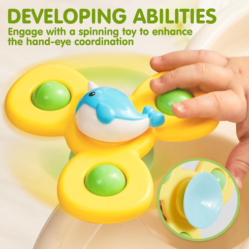 Musical Baby Toys - Suction Cups High Chair Toys - Spinner Teether Toy - Keep Infant Toys from Falling - Montessori Sensory Toys for Toddlers - Ch...